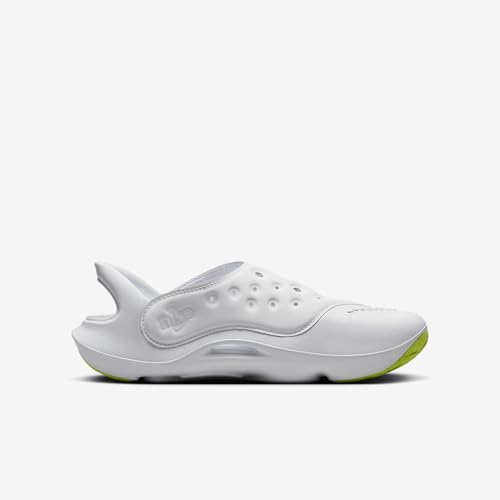 Nike Aqua Swoosh Big Kids' Sandals (FV6363-100, White/Pure Platinum/Volt) Size 73