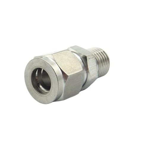 Conector pasatubos de doble bicono de 12mm a macho 1/4 BSPP en acero 304 2