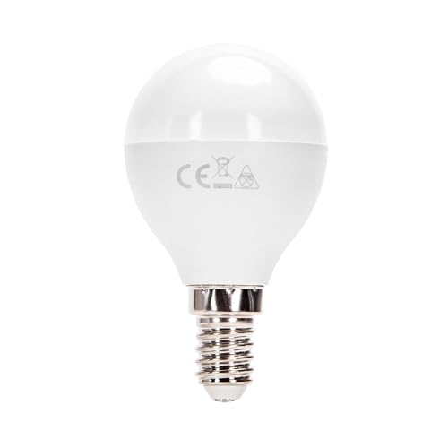 VoltShine Bombilla LED G45 E14 10W 6500K, luz blanca fría, alta eficiencia energética, ideal para iluminación general y decoración.