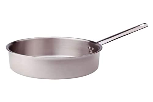 Pentole Agnelli ALIX107ALIN16 Casseruola Bassa con Manico in acciaio, Trilaminato Alluminio-Acciaio per induzione, 16 cm