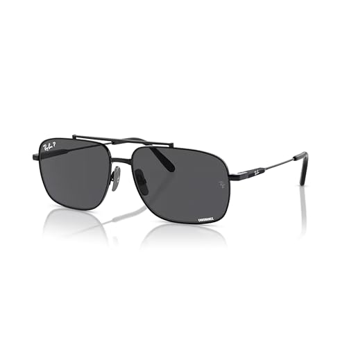 Ray-Ban Michael Titanium RB8096 Rectangular Sunglasses for Men for Women +BUNDLE with ACCESSORY EYEWEAR KIT