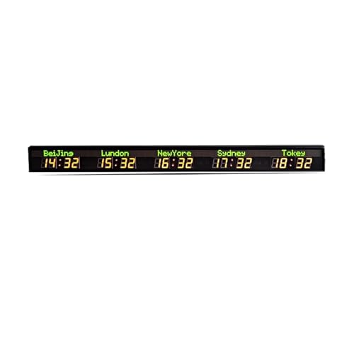 Cronómetro digital con reloj de pared LED y zona horaria miniatura 1