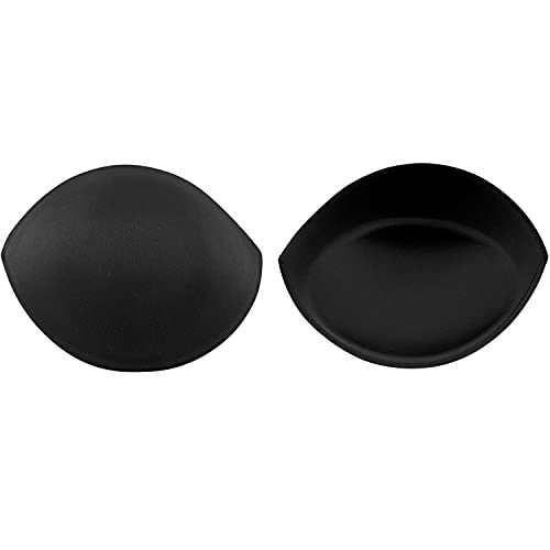 ButtonMode Insert or Sew In Bra Cup Pads for Instant Push Up, Lift Up, Enhance Bust Line for Bridal and Most Dresses, Black, Size A, 1 Pair
