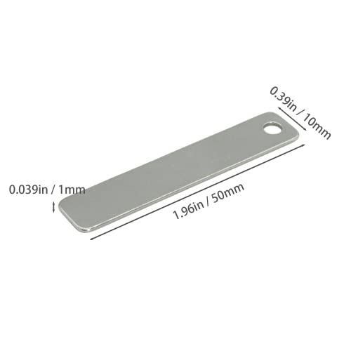 StayMax Metal Engraving Blanks Stainless Steel Rectangle Stamping Blank Tags 25 PCS 5CM*1CM