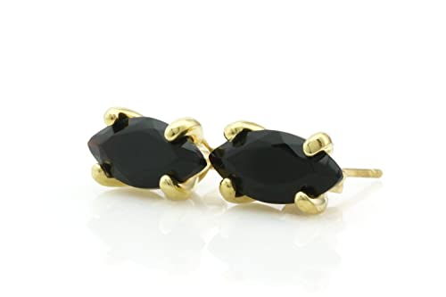 Boucles d'oreilles fait à la main en or 18k et véritable onyx noir