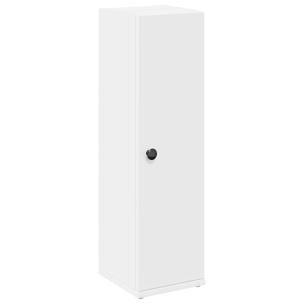 Armadietto da bagno con portarotolo, bianco, 20,5 x 22 x 72 cm, in legno resistente, con spazio per riporre oggetti, per bagno, armadietto per lavatrice, montaggio a parete