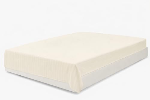 Image of Prozone Premium Satin Stripe Double Bedsheet with 2 Pillow Covers | Soft & Luxury Hotel Style Bedding for Double Bed (White)
