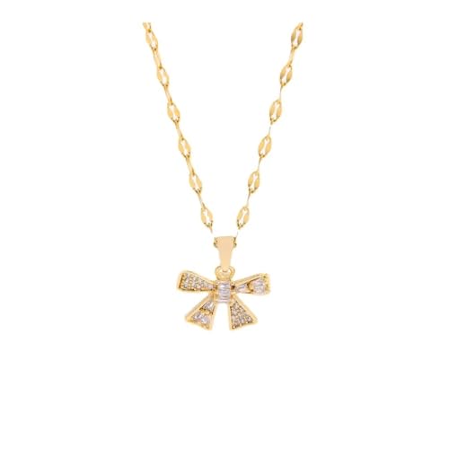 Collar de lazo de cristal en acero inoxidable con acabado premium