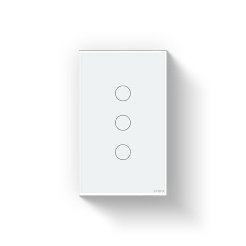 Steck, Interruptor 4X2' 3 Módulos Touch Branco Wi-Fi, Ambiente Conectado, SINT3B1