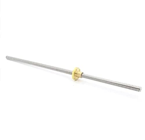 Lysee 3D Printer Parts & Accessories - Lead Screw 100mm 150mm 200mm 250mm 300mm 400mm 500mm 3D Printers Parts 8mm Trapezoidal Screws Copper Nuts Leadscrew Part - (Size: 300mm)