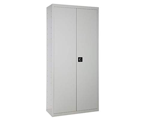 Armario metálico Simon Rack gris multiusos con dos puertas y cuatro estantes 5