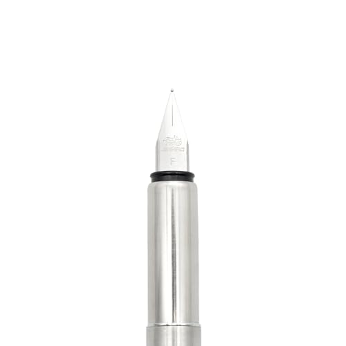 Image of BUZZ COOL Stainless Steel Fountain Pen With Converter Pump | Slim Metal Body Fountain Pen with Fine Nib(0.5mm) | Zero Ink Leakage Smooth Writing pen