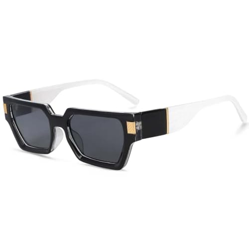 Lunettes de soleil femme rectangulaires vintage steampunk tendance UV400