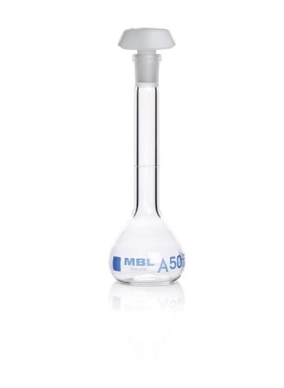 RS PRO Borosilikatglas Laborflasche 100ml Messkolben Enghalsig, Packung a 5 Stück