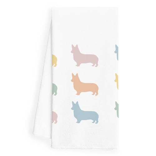 WFSM Corgi Gifts Torchons de cuisine – Torchons à main en forme de chien Corgi – Cadeaux pour femme, décoration de Corgi – Cadeaux pour les amateurs de Corgi – Serviettes décoratives pour salle de