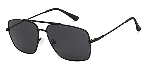 VINCENT CHASE EYEWEAR By Lenskart | Black Brown Full Rim Rectangular | VINTAGE | Branded Latest and Stylish Sunglasses | Polarized and 100% UV Protected (UV 400) | Men & Women | Large | VC S13716