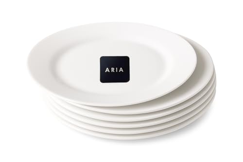 Best House | Round Dinner Plate | Opalware | White | 10"/25.5 cm | Set of 6 PCS | Microwave, Oven, and Dishwasher Safe, Serving Dinner Plates Dinnerware Set