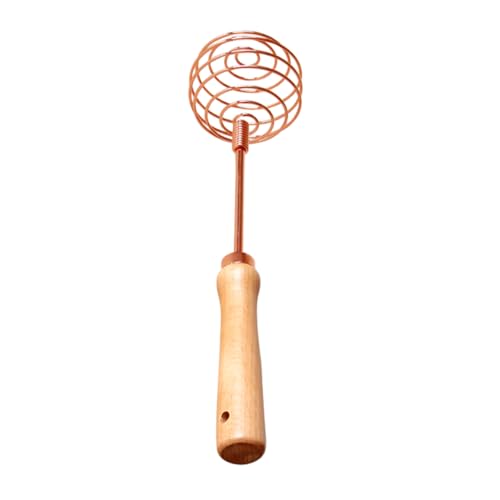 ABOOFAN Rose Gold Wooden Handle Eggbeater Whisks Cooking Manual Eggbeater Egg Tool