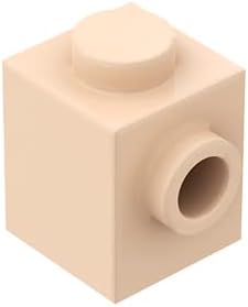 Ladrillos de construcción clásicos de 1 x 1 con perno lateral, 100 piezas, compatibles con piezas y piezas Lego 87087 (Color tez clara)