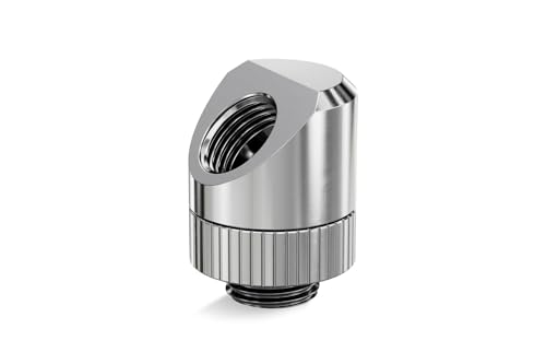 Image of EK-Quantum Torque Rotary 45° Adapter Fitting, G1/4" Male to Female, Rotary Angled Adapter for PC Water Cooling, Nickel
