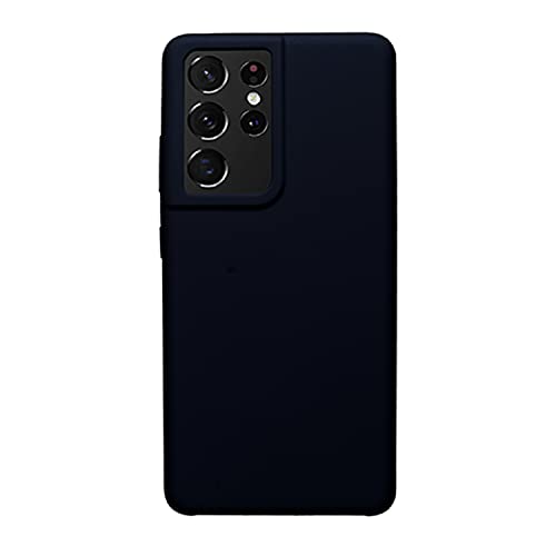 Image of LIRAMARK Liquid Silicone Soft Back Cover Case for Samsung Galaxy S21 Ultra (Midnight Blue)