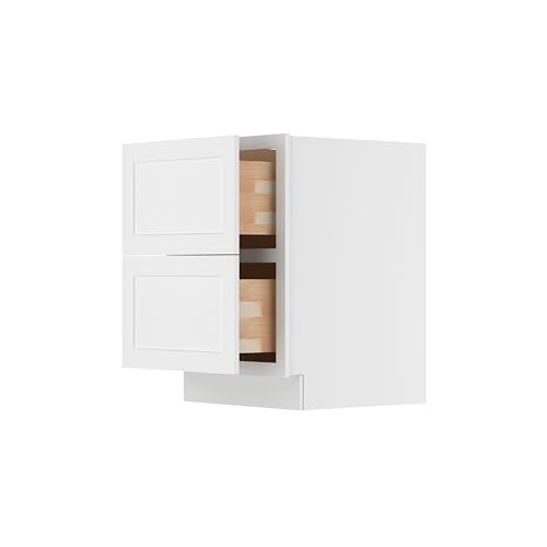 Image of Furinno Shaker Drawer Base Kitchen Cabinet with 2-Drawers, Ready to Assemble, 24 D x 24 W x 34.5 H, White