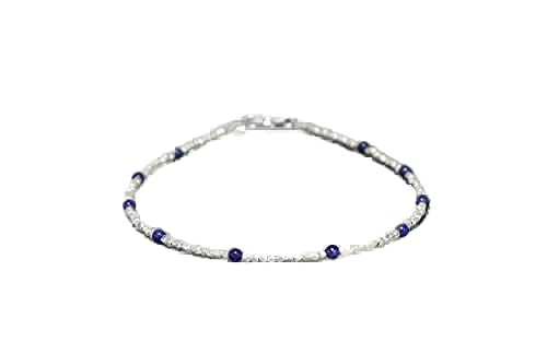 Bracelet de perles de lapis lazuli 2mm bijoux stacking mixtes LCBR-4059