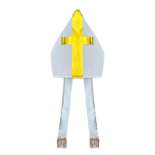 EverJoy Party Adult Mitre Accessory Pope Cardinal and Bishop Costume Hat Accessory for Halloween