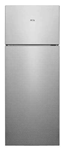 RDB424E1AX Freistehender Doppeltür - Kühlautomat / 1434mm / Gefrierteil oben / 205L / Farbe: Edelstahl-Look, Seiten silber + Antifinger