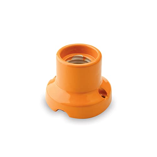 Douille E27 porcelaine orange AMARCORDS isolante avec base