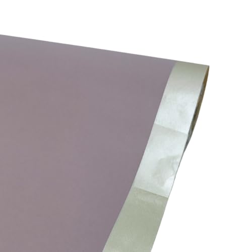 Image of Oasis Ecofriendly Kraft Paper Roll | Multipurpose Wrapping Paper for Flower Bouquets, Gift Packing, Hampers, Wedding, Festival, Arts & Crafts, DIY & Event Decor Purple With Silver Border - 25 Meter Long