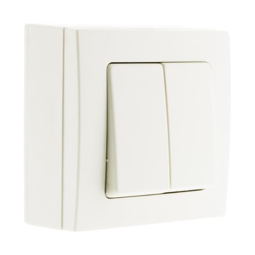 Zenitech - Double va et Vient 10A saillie Bel'Vue - Blanc