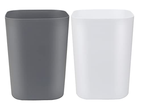 Caneca de basura cuadrada 2 galones pack 2 Blanco+Gris