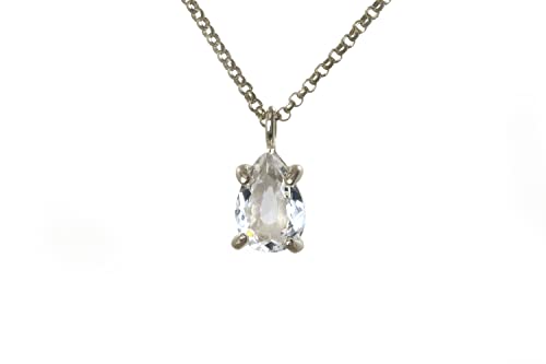 Collier de quartz poire en argent massif fait main pour femme