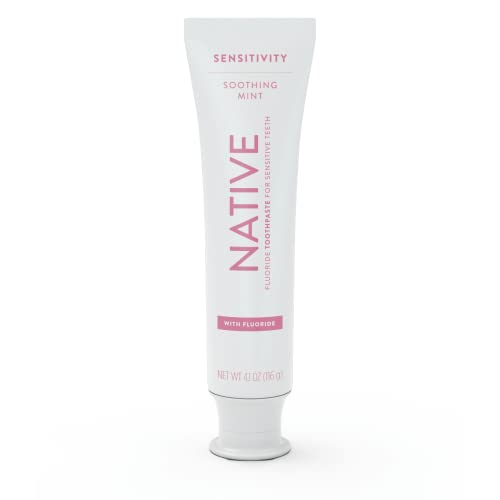 Native Toothpaste Made From Naturally-Derived Cleaners And Simple Ingredients That Safely Whitens Teeth, 4.1 Oz, Sensitive Soothing Mint - 1 Count #TOP21