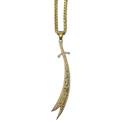 ZKDC Muslim Ali zulfiqar sword stainless steel 60cm chain necklace islamic jewelry by ZKDC - Used condition - US$9.00