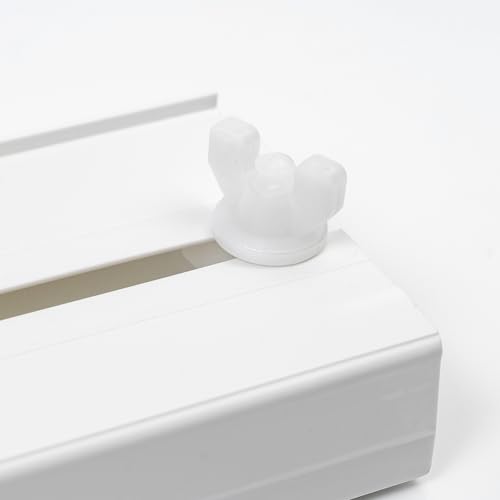 Gardinen Feststeller, 24 Stück, in Weiß, aus Kunststoff, für min. 10 x 6 mm Laufkammern, Stopper für Schienensysteme mit Innenläufen, Zwischenfeststeller, Endstopfen, Endfeststeller Gardinenschiene