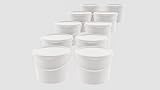 MARMOS-PLAST Juego de 100 cubos de 3 litros, de plástico, con tapa, apilables, para leche, miel, liberación de alimentos, aptos para alimentos, para harina, agua