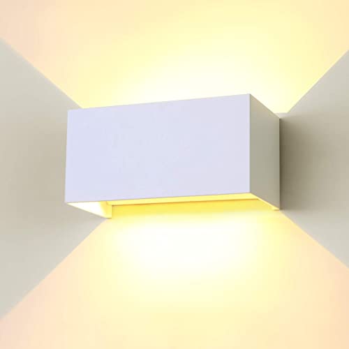 ENCOFT 24W Applique da Parete Interno COB LED Luci da Esterno IP65 Impermeabile Lampade Esterno 3000K Applique Parete Interno in Alluminio Angolo Regolabile Bianco