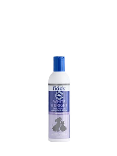Fido’s White & Bright Shampoo 250ml, Soap-Free Brightening Shampoo for Dogs and Cats, Gently Cleanses and Enhances White and Light-Coloured Coats for a Healthy Shine