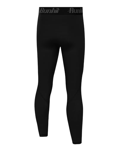 Runhit Boys Compression Leggings,Youth Athletic Tights Basketball Compression Pants,Boys Base Layer Pants Sports Legging - Image 3