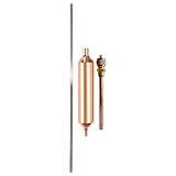 SHINEOFI Filtro Disidratante per Frigorifero in Ottone Marrone 1/4 Pollice con Valvola di Accesso, Compatibile la Maggior Parte dei Frigoriferi per Riparazioni e Manutenzione