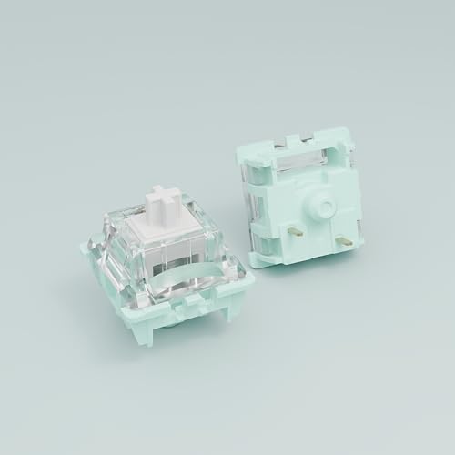 Zhouwang Jade Series 3.0 White Linear Keyboard Switches,3-Pin 38gf 20mm Dual-Stage Spring Pre-lubed Switches for MX Mechanical Keyboard(White,72Pcs) by Zhouwang - Image 8