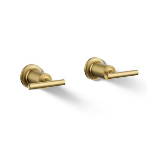 Kohler T14429-4-2MB Purist Deck- or Wall-Mount High-Flow Bath Trim with Lever Handles, Handles Only, Valve Not Included, Vibrant Brushed Moderne Brass by Kohler - Used condition - US$237.50