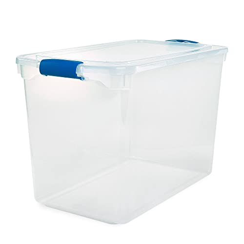 Homz 112 Quart Multipurpose Stackable Storage Container Tote Bins With Secure Latching Lids For Home And Office Organization, Clear (2 Pack) #TOP1