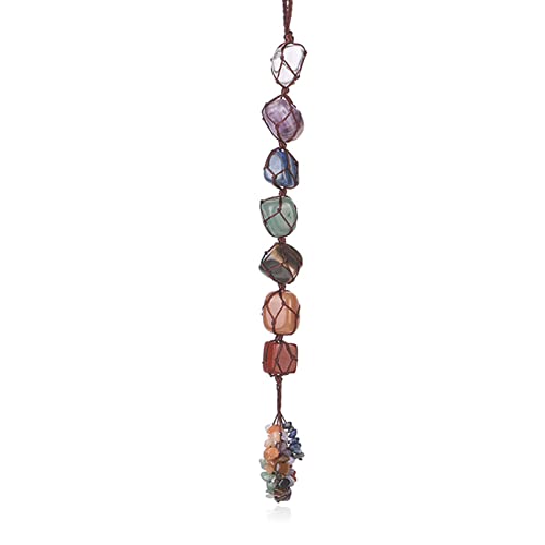 7 Chakras Healing Crystals, Natural Gemstones Spiritual Gifts for Women Polished Tumbled Stones Positive Energy Spiritual Meditation Hanging Ornament/Window Ornament/Feng Shui - Image 4