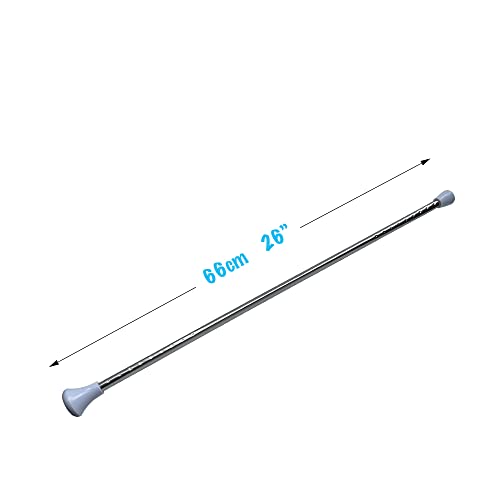 Dasiyoki 26-inch Twirling Baton Spinning Dance Baton Metal Rhythmic Gymnastics Conducting Batons for Child in Majorette-Complete with 1 Dance Ribbon Rainbow Streamer (White,1 Pack) - Thumbnail 2