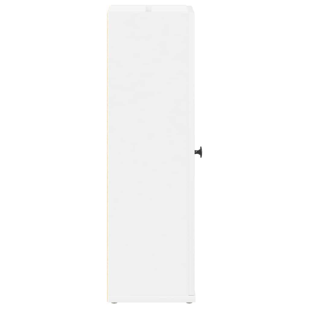 Armadietto da bagno con portarotolo, bianco, 20,5 x 22 x 72 cm, in legno resistente, con spazio per riporre oggetti, per bagno, armadietto per lavatrice, montaggio a parete
