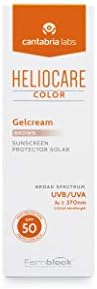 Heliocare Colour Gelcream Brown SPF 50 50ml / Sun Cream For Face / Daily UVA and UVB Anti-Ageing Sunscreen Protection / Combination, Dry, Oily and Normal Skin Types / Natural-looking foundation coverage