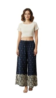 nobarr Women's Striped Wide-Leg Rayon Palazzo Pants with Pockets Cream-picture-10